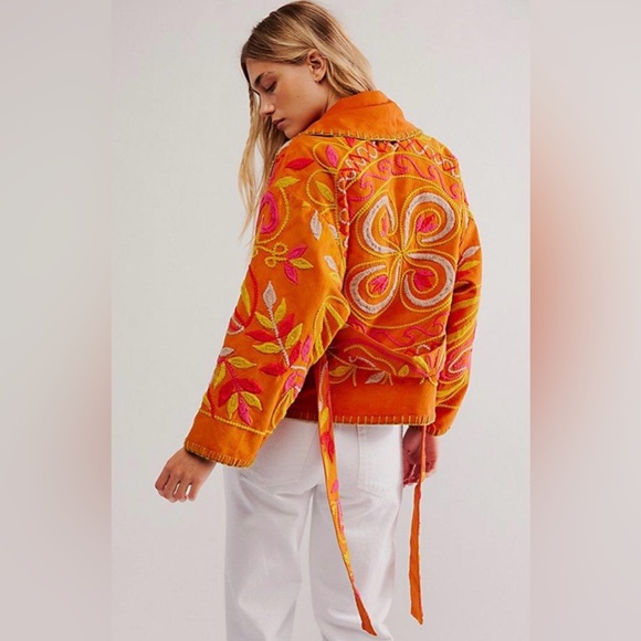 Free People Jackets & Blazers - NWT FREE PEOPLE NORI EMBROIDERED JACKET